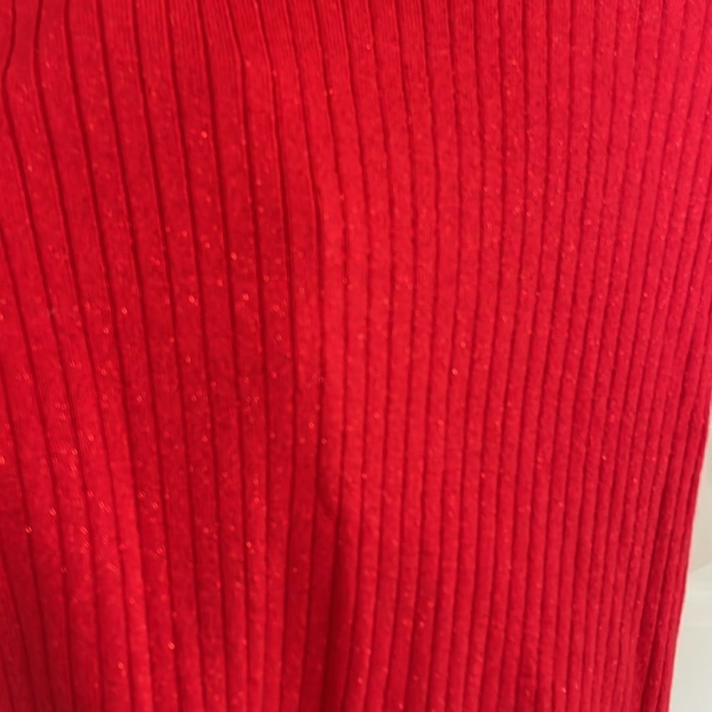 J. McLaughlin Red “Sparkle” Arlette Turtleneck Sweater - Picture 2 of 5